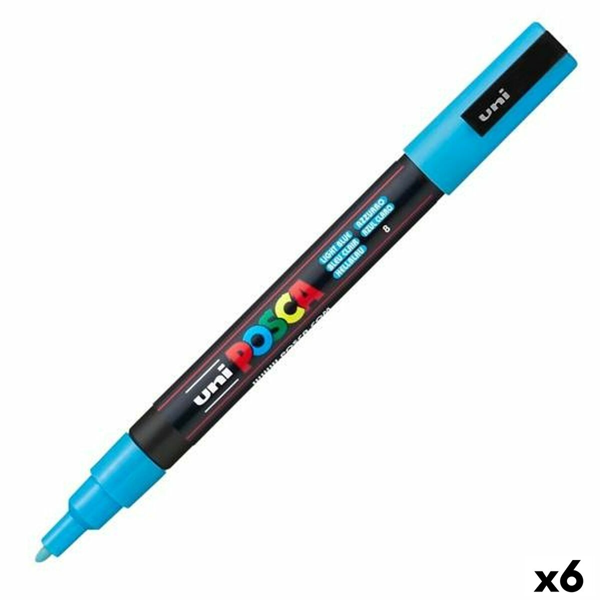 Marker POSCA PC-3M Blau Hellblau (6 Stück)