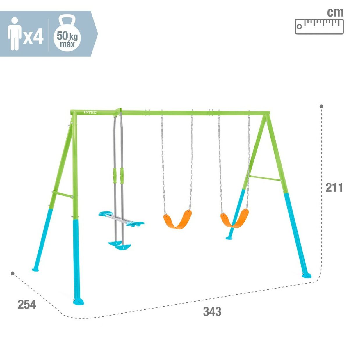 Schaukel Intex 44121 Double Wippe 343 x 211 x 254 cm