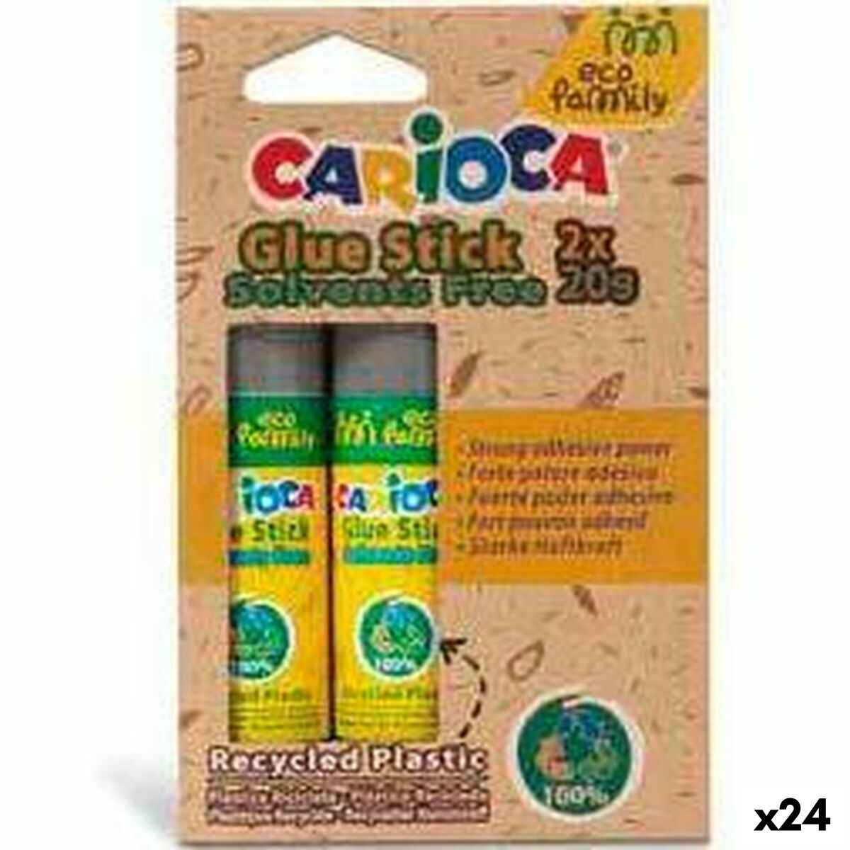 Klebestift Carioca Eco Family 2 Stücke 20 g (24 Stück)