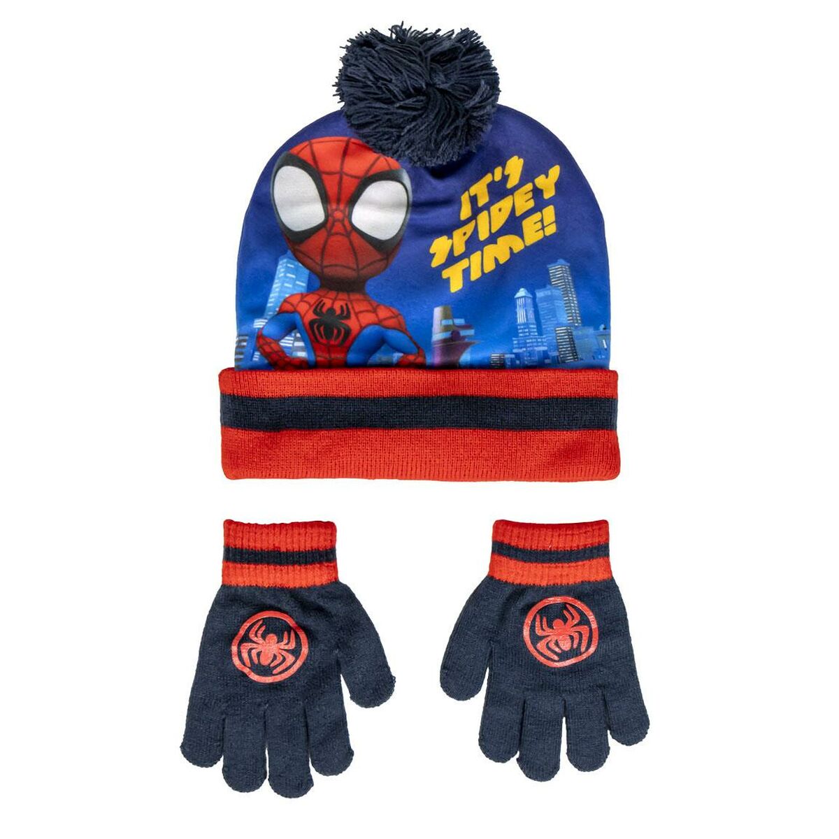 Mütze und Handschuhe Spidey Hellblau